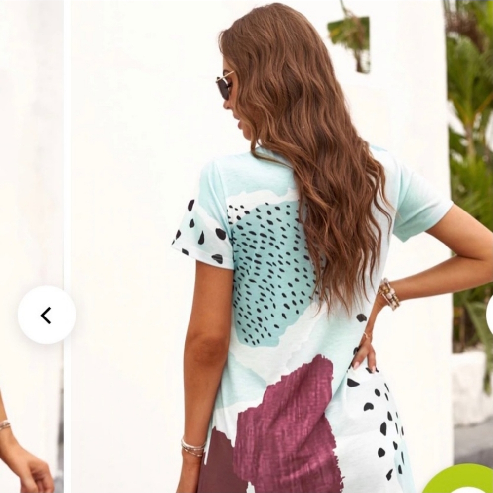 White Leopard Splicing Color Block Mini Dress - Picture 4 of 7